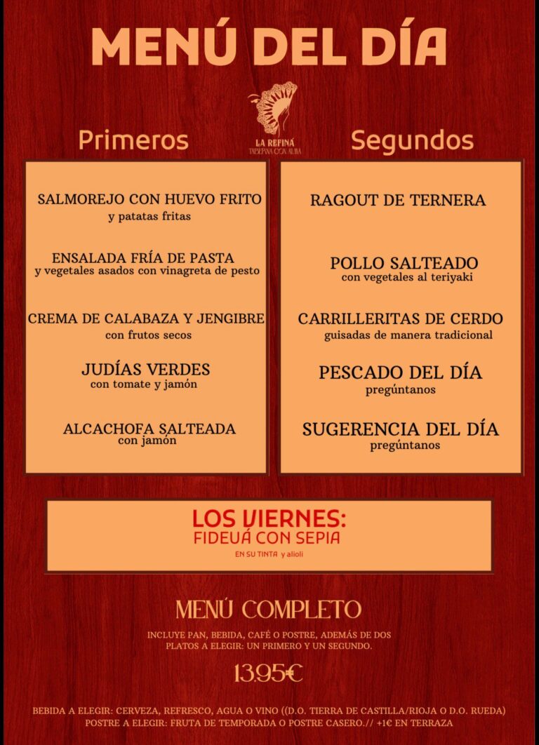 Menu del Dia La Refina